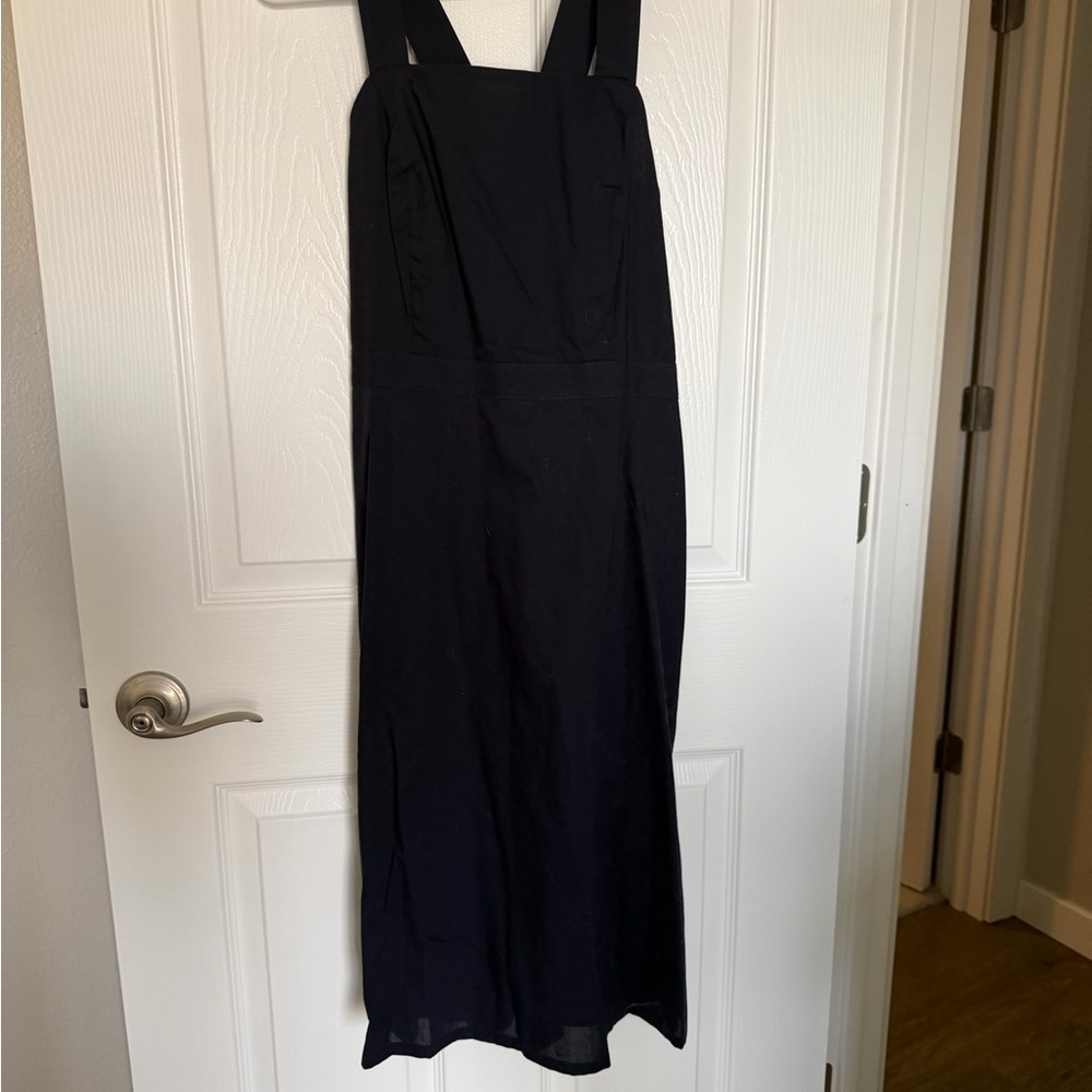Banana Republic Navy Blue Midi Pinafore Dress